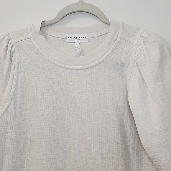 Apiece Apart 100% Organic Cotton Olimpio Sweatshirt Off White Cream Sz XS - Picture 5 of 16